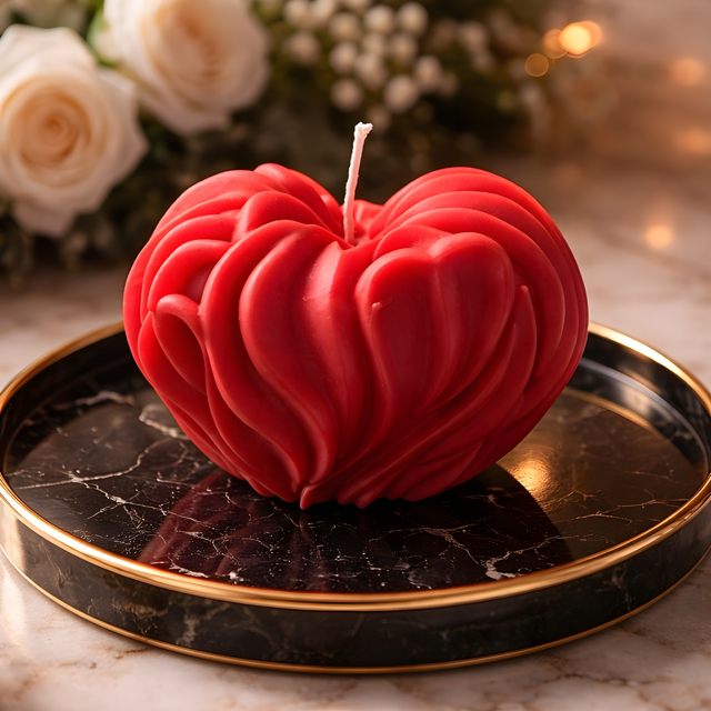 Crimson Heart Candle