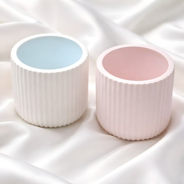 Ribbed Porcelain Candle Jars