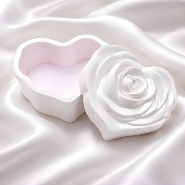 Rose Heart Porcelain Container
