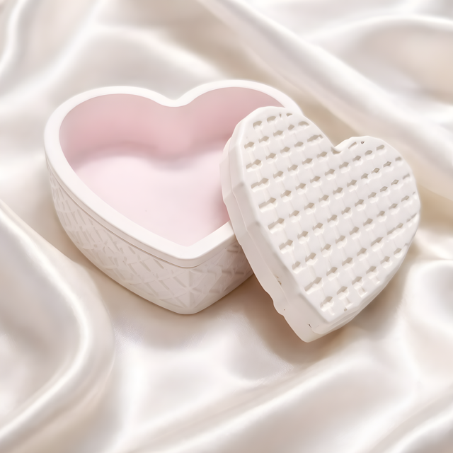 Rose Heart Porcelain Container