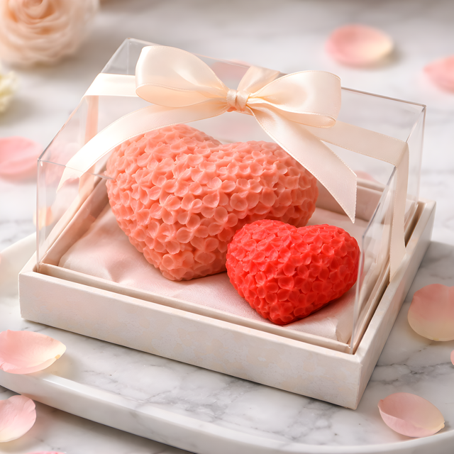 Textured Heart Wax Candles