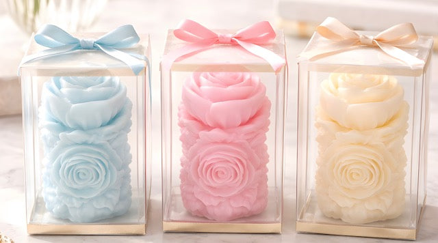 Stacked Rose Wax Candles