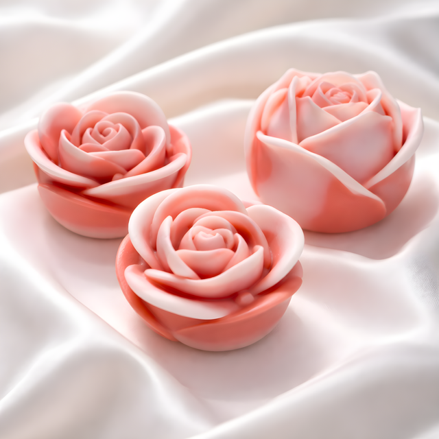 Two-Tone Rose Wax Candles