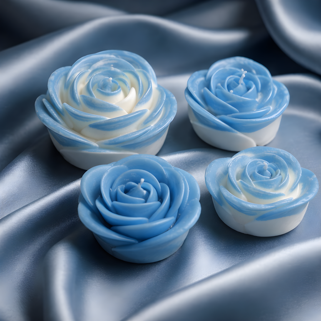 Two-Tone Rose Wax Candles