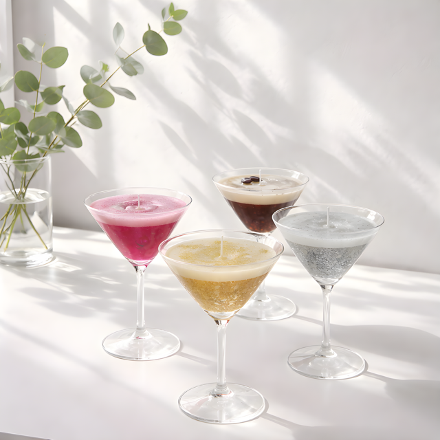 Silver Martini Candle