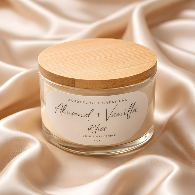 Almond + Vanilla Bliss - 4oz Candle